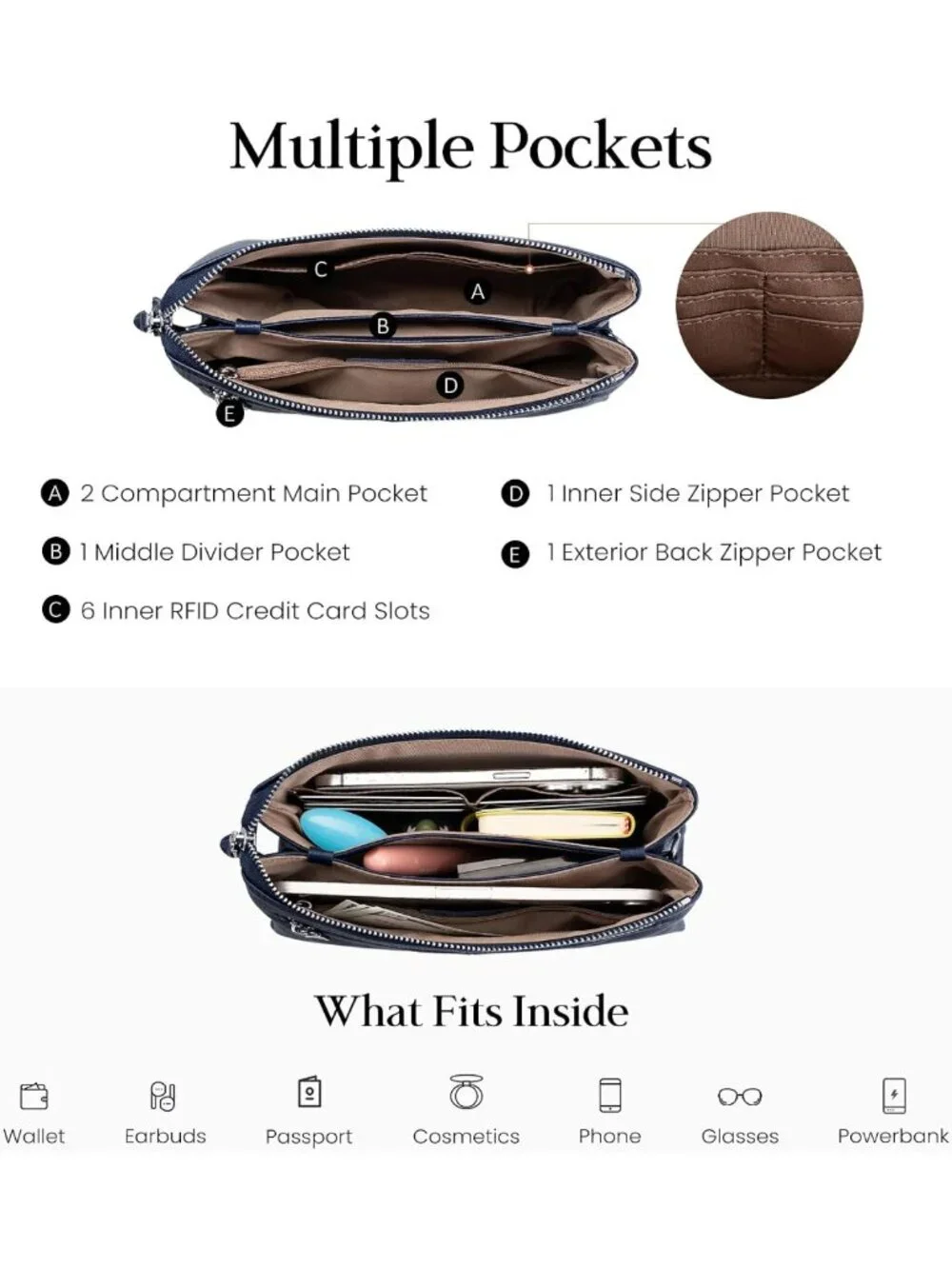 Stylish Small Leather Crossbody Bag for Women | RFID Purses for Travel & Daily